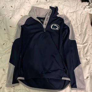 Navy and grey half zip penn state long sleeve